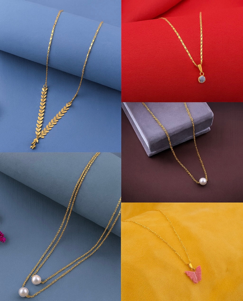 Shimmering Beautiful necklace combo for women And girls