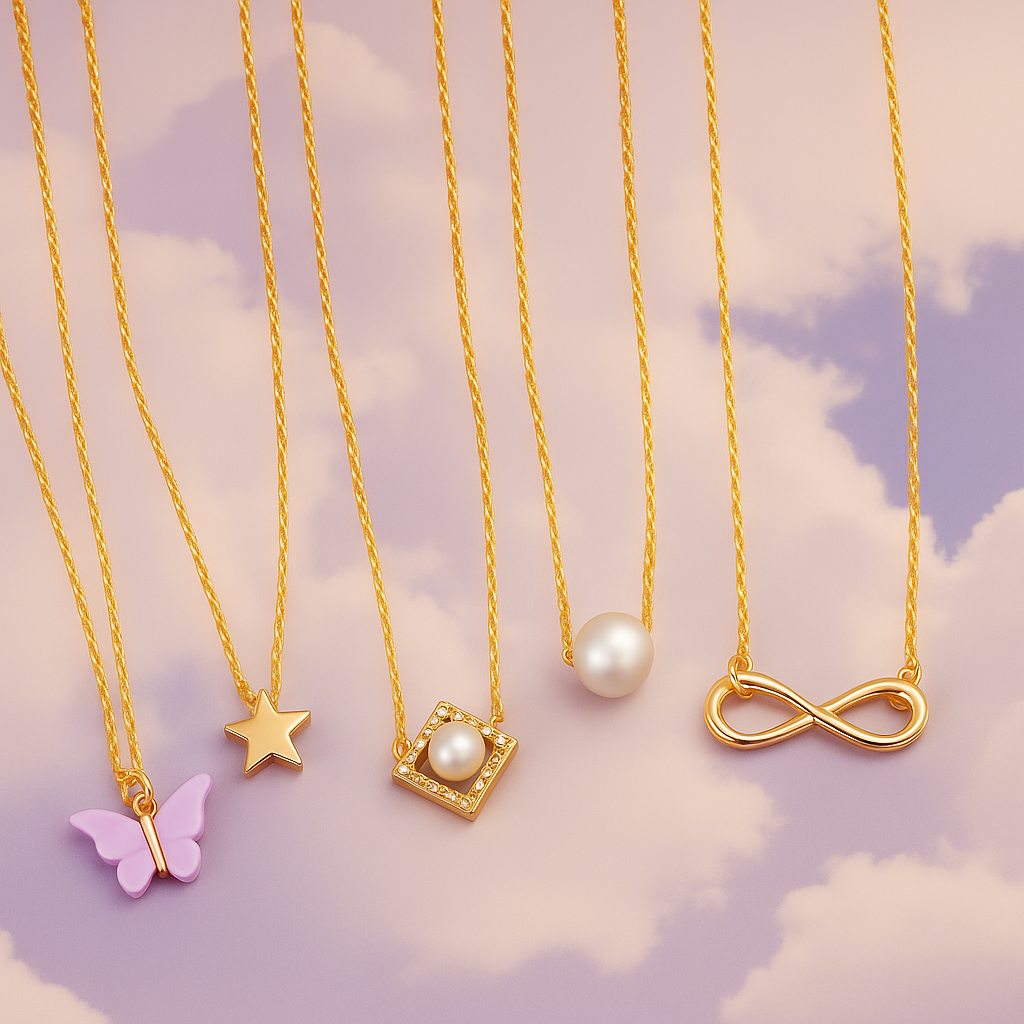 shimmering beautifull pack of 5 necklace for girls and womens