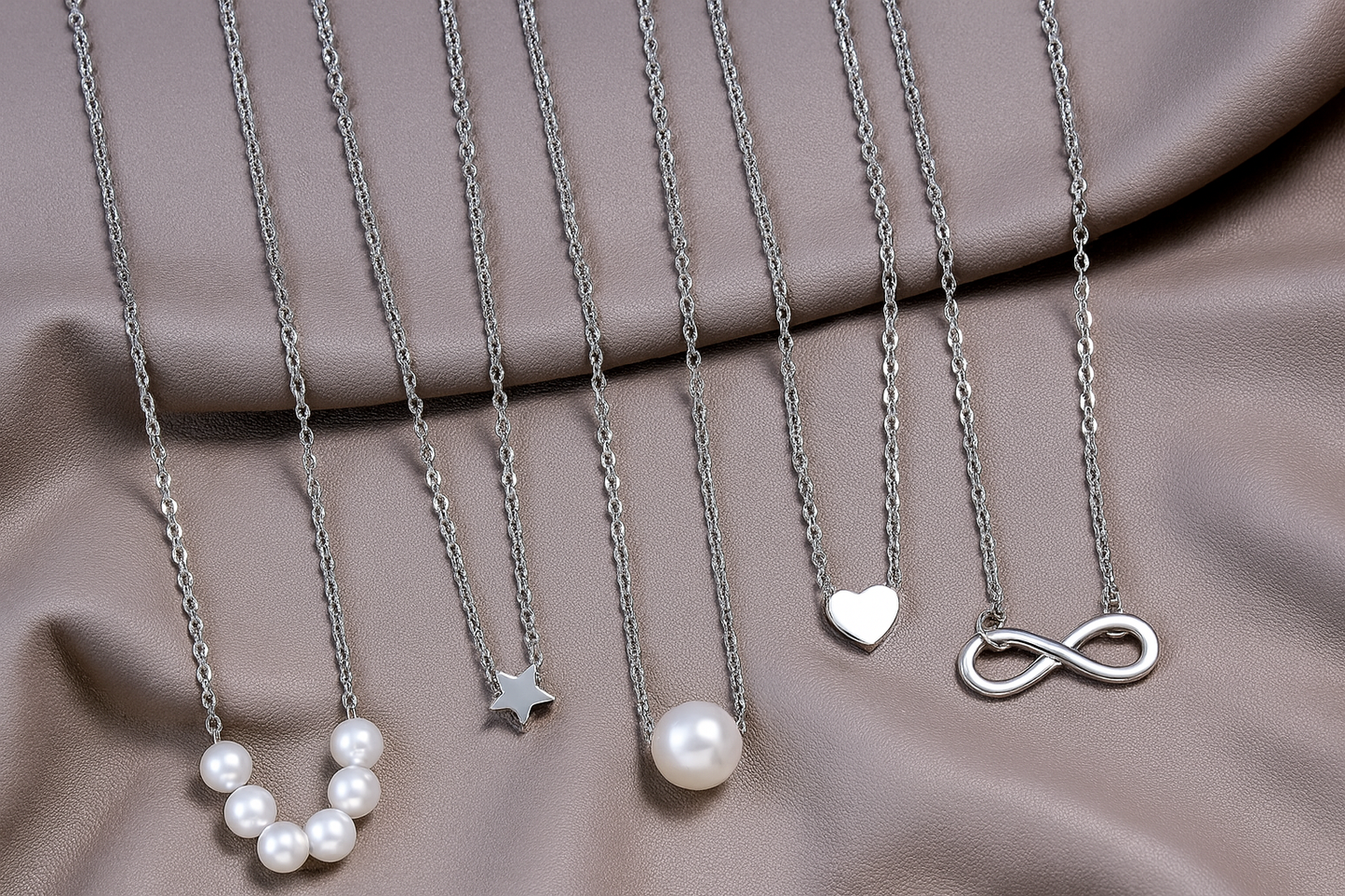 shimmering beautifull pack of 5 necklace for girls and womens