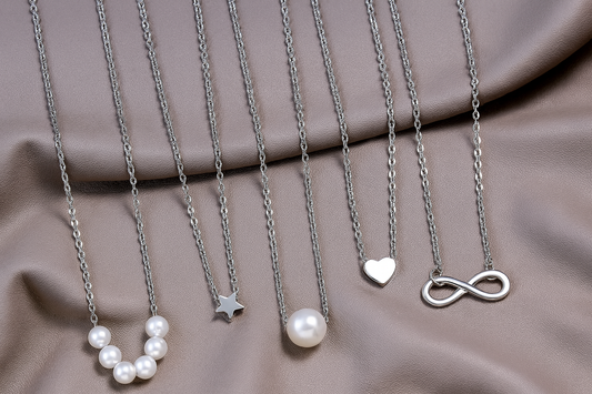 shimmering beautifull pack of 5 necklace for girls and womens