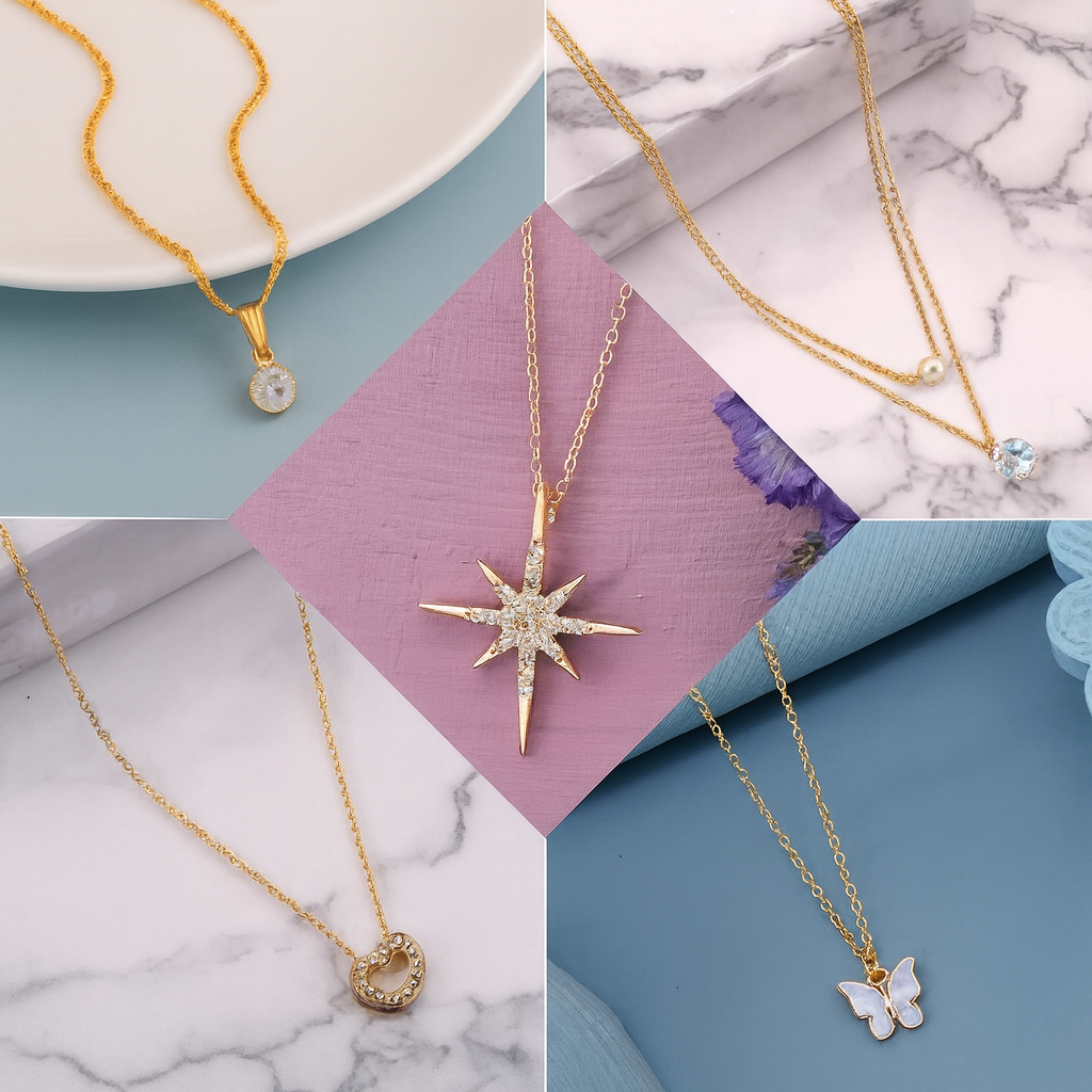 shimmering beautiful necklace combo for women and girls